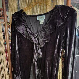 Vintage 90s Goth Black Velvet Top